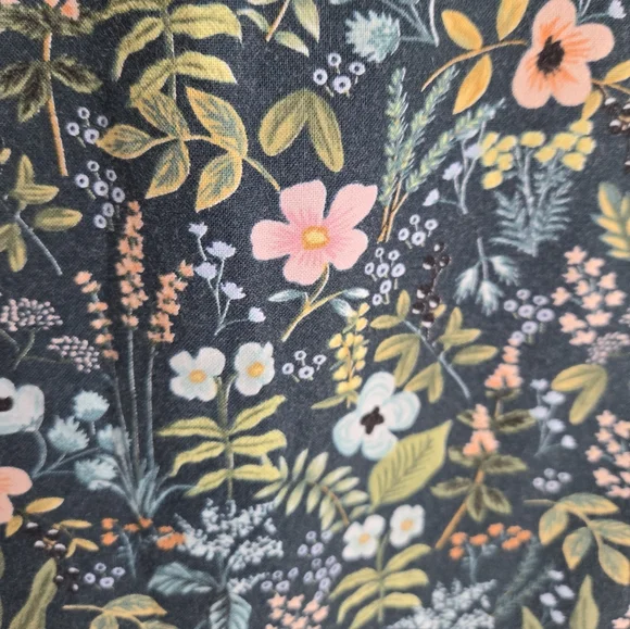 KAZAK MONTREAL Floral Print Cotton Skirt - Teal with Pastel Flowers - Picture 7 of 8